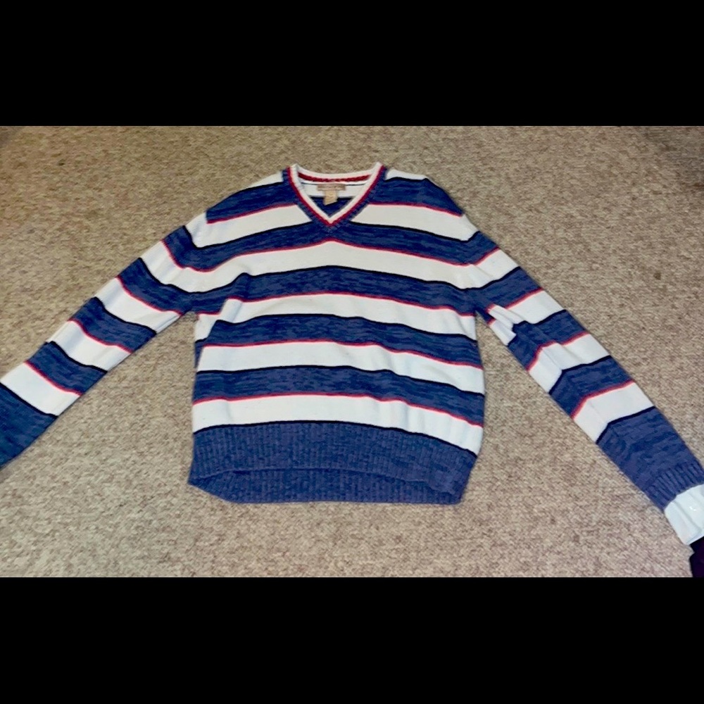 Blue, White, And Red Stripped Sweater